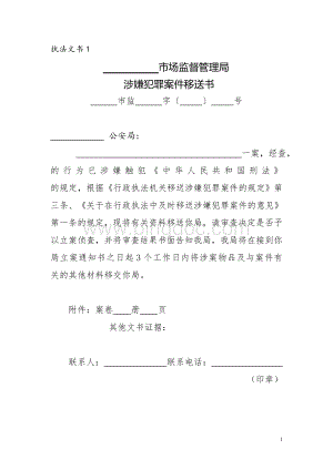 最新市场监督管理局行政执法文书模板法制办会签修改Word文档下载推荐.doc