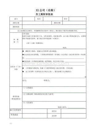 员工离职审批表+解除劳动关系通知书+转正审批表(晋升)调动表+应聘入职表.doc