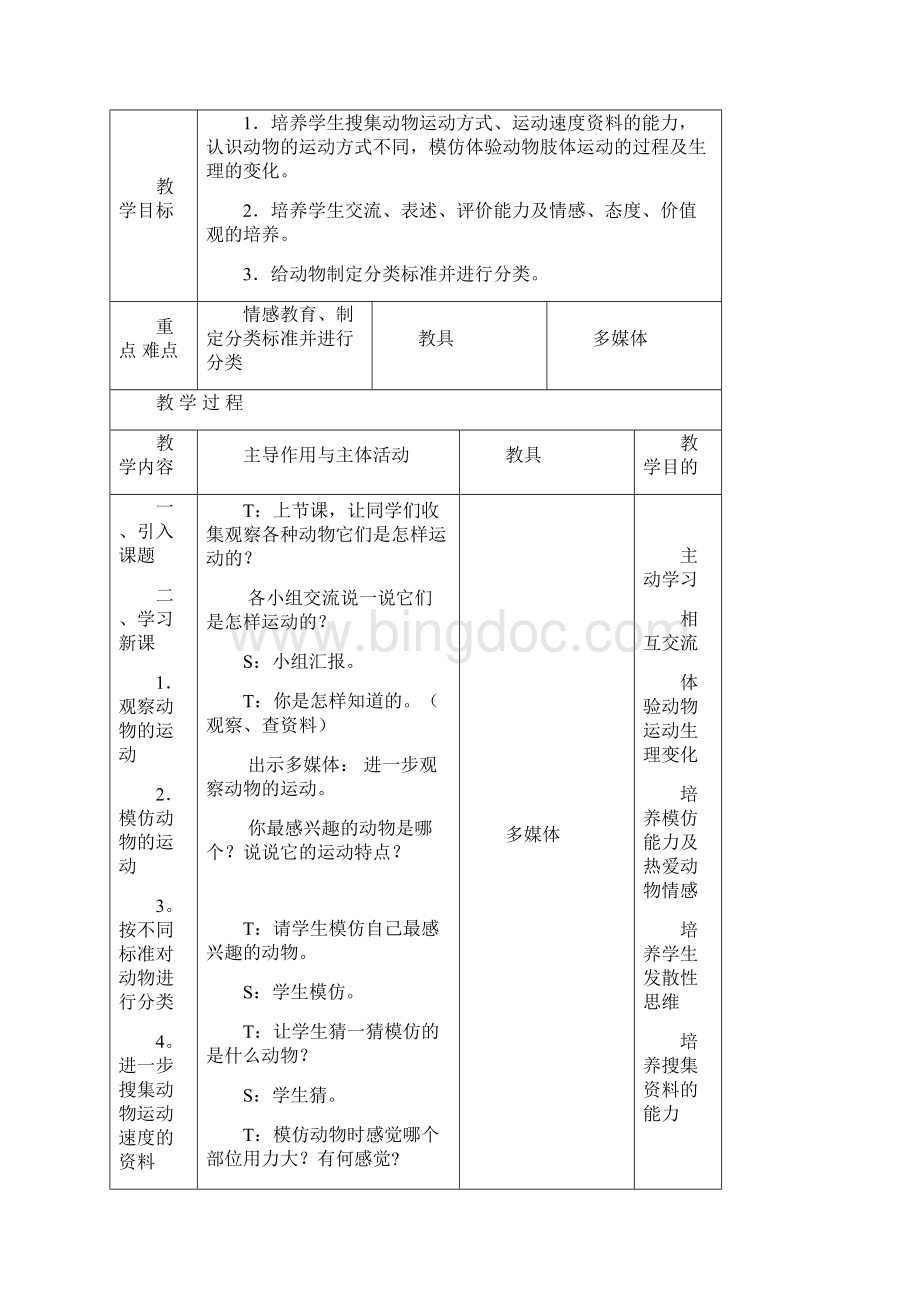 河北人民教育出版社小学四年级上册科学教案文档格式.docx_第3页
