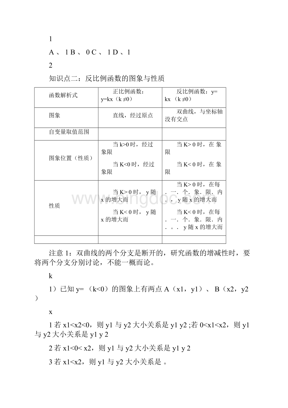 完整版苏教版初二数学反比例函数讲义.docx_第2页