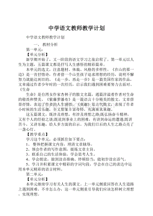 中学语文教师教学计划.docx