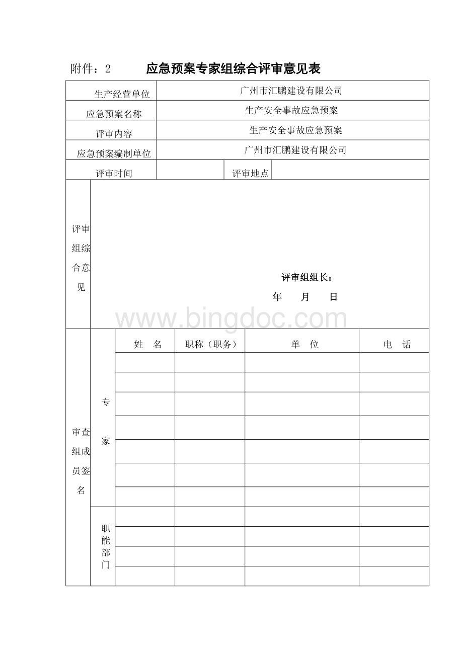 应急预案专家评审意见表.doc_第2页