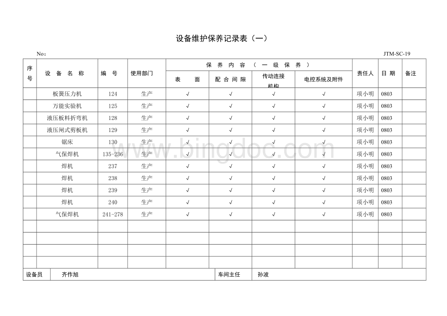 19设备维护保养记录表一Word下载.doc_第3页