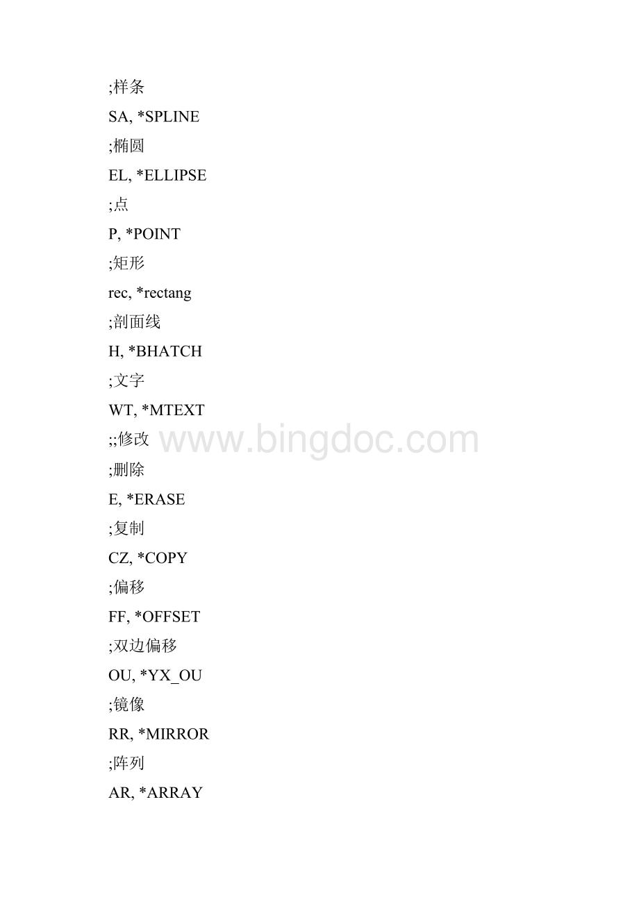 autoCAD自定义快捷键汇总.docx_第2页