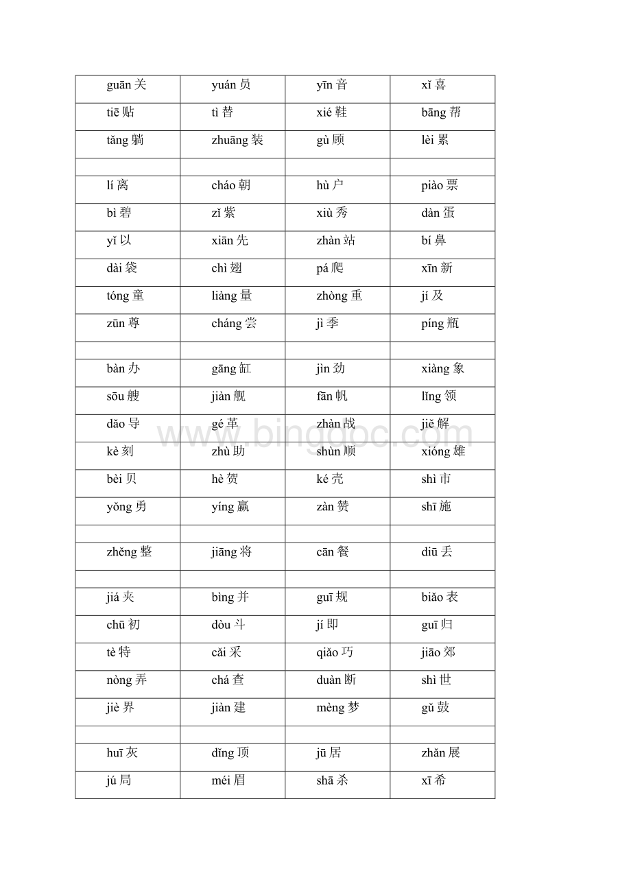 人教版小学语文一年级下册生字卡片带拼音.docx_第2页