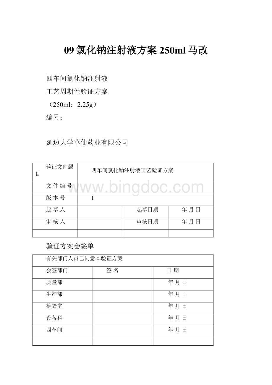 09氯化钠注射液方案250ml马改Word文件下载.docx_第1页