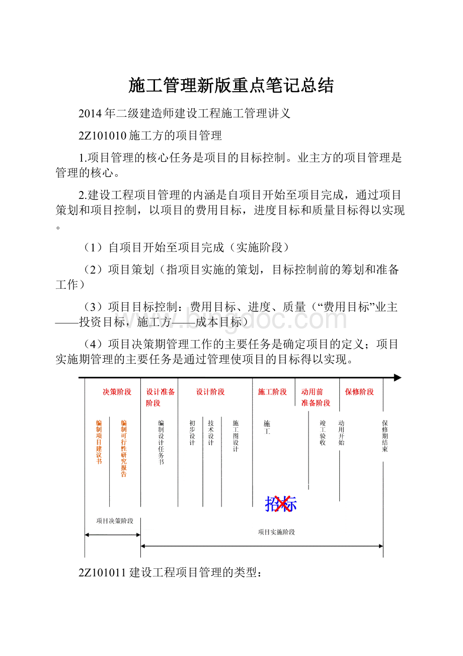 施工管理新版重点笔记总结.docx_第1页