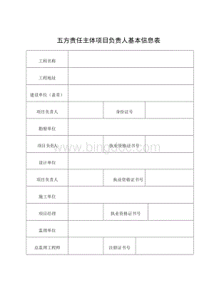 五方责任主体项目负责人基本信息表.doc