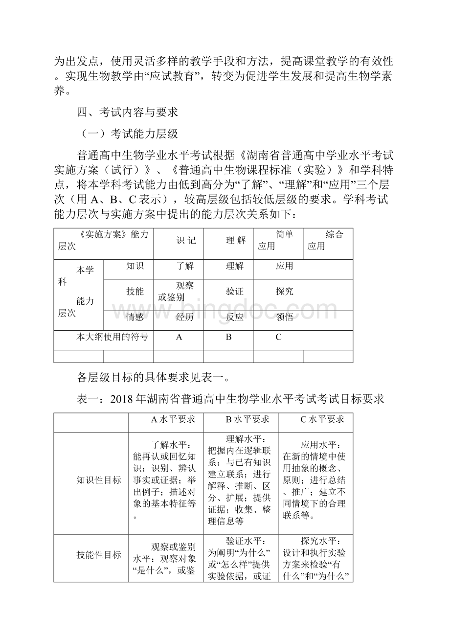 高二生物学业水平考试考试大纲.docx_第3页