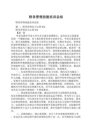 财务管理技能实训总结.docx