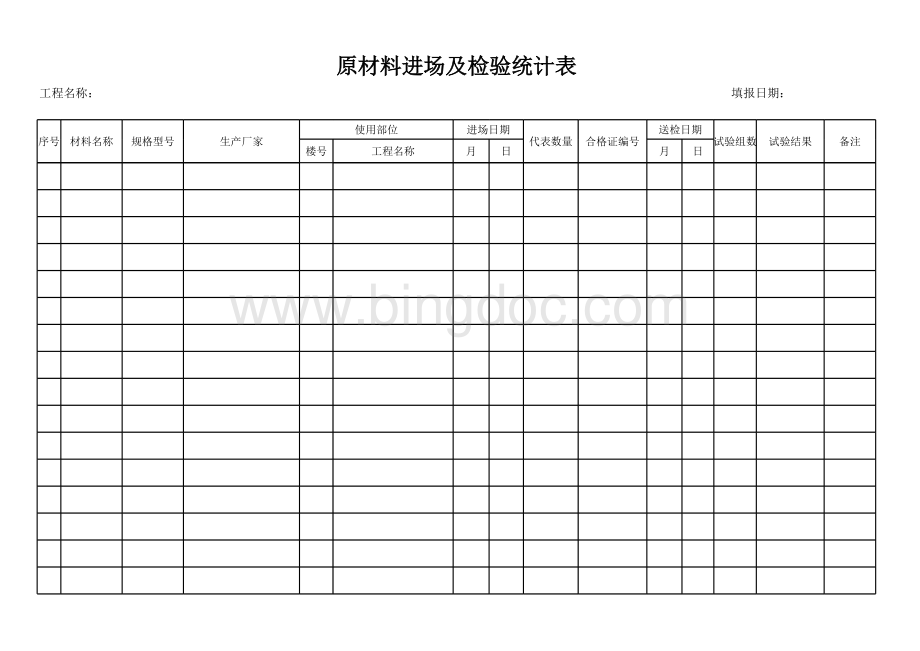 原材料进场及送检登记表表格文件下载.xls_第3页