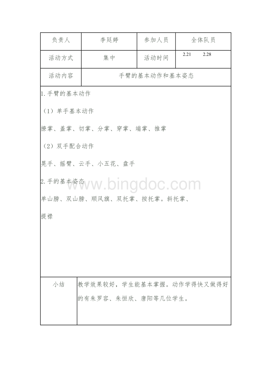 少年宫舞蹈兴趣小组活动记录Word文档格式.doc_第2页