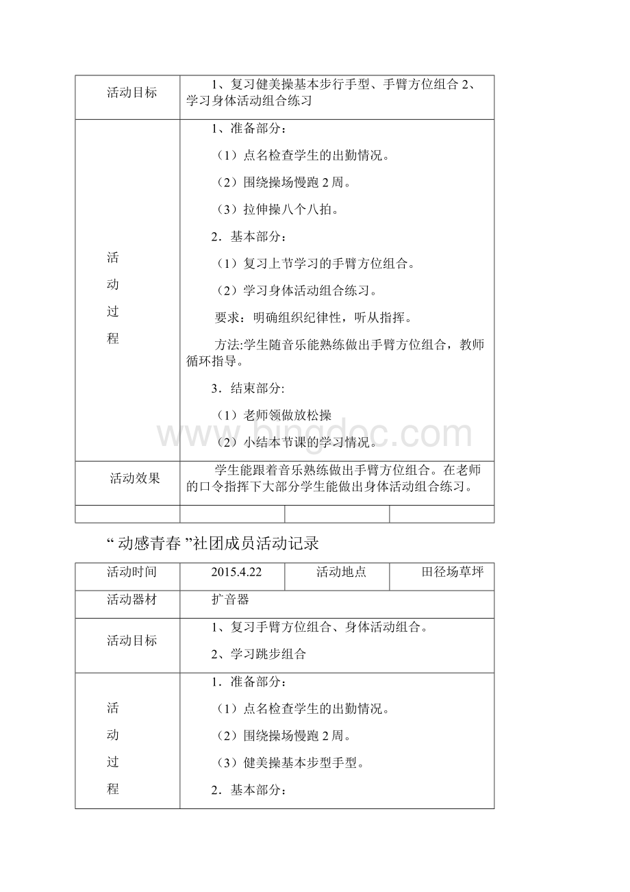 健身操社团实践活动记录doc.docx_第2页