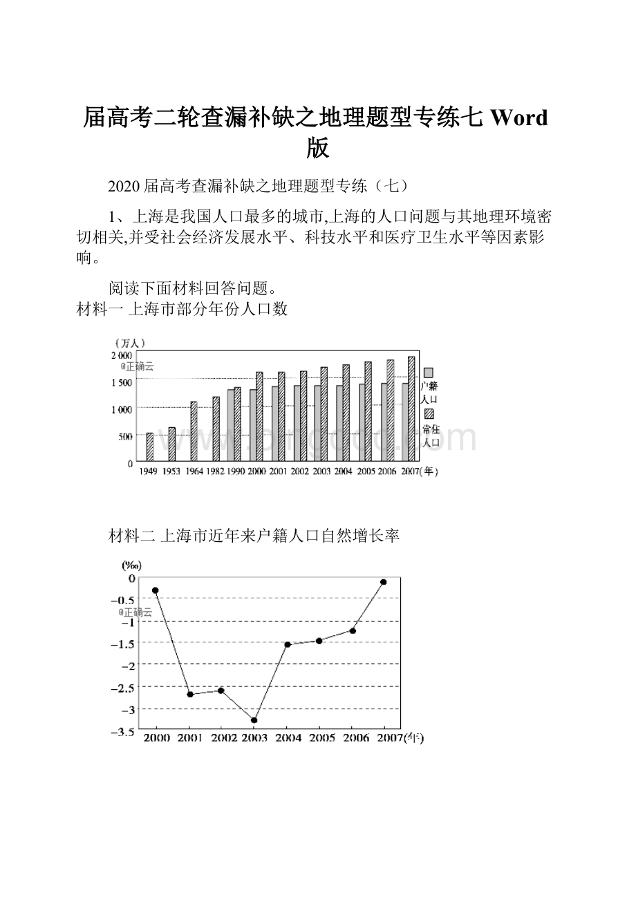 届高考二轮查漏补缺之地理题型专练七Word版文档格式.docx