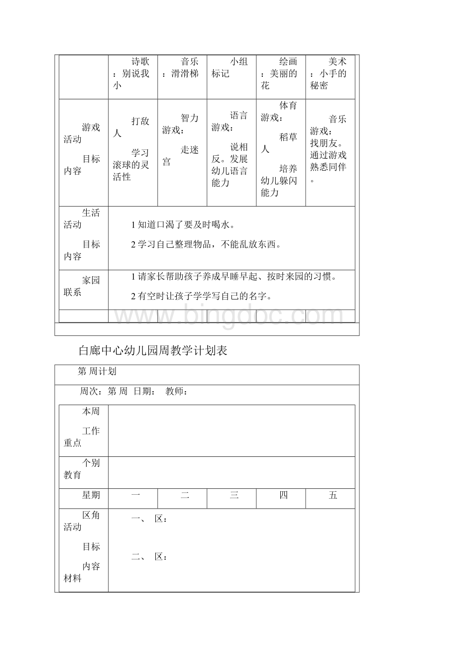 大班幼儿园周工作计划表.docx_第2页