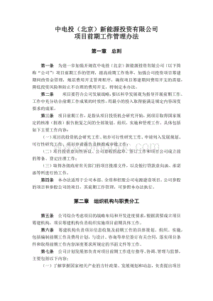 中电投(北京)新能源投资有限公司项目前期工作管理办法.docx