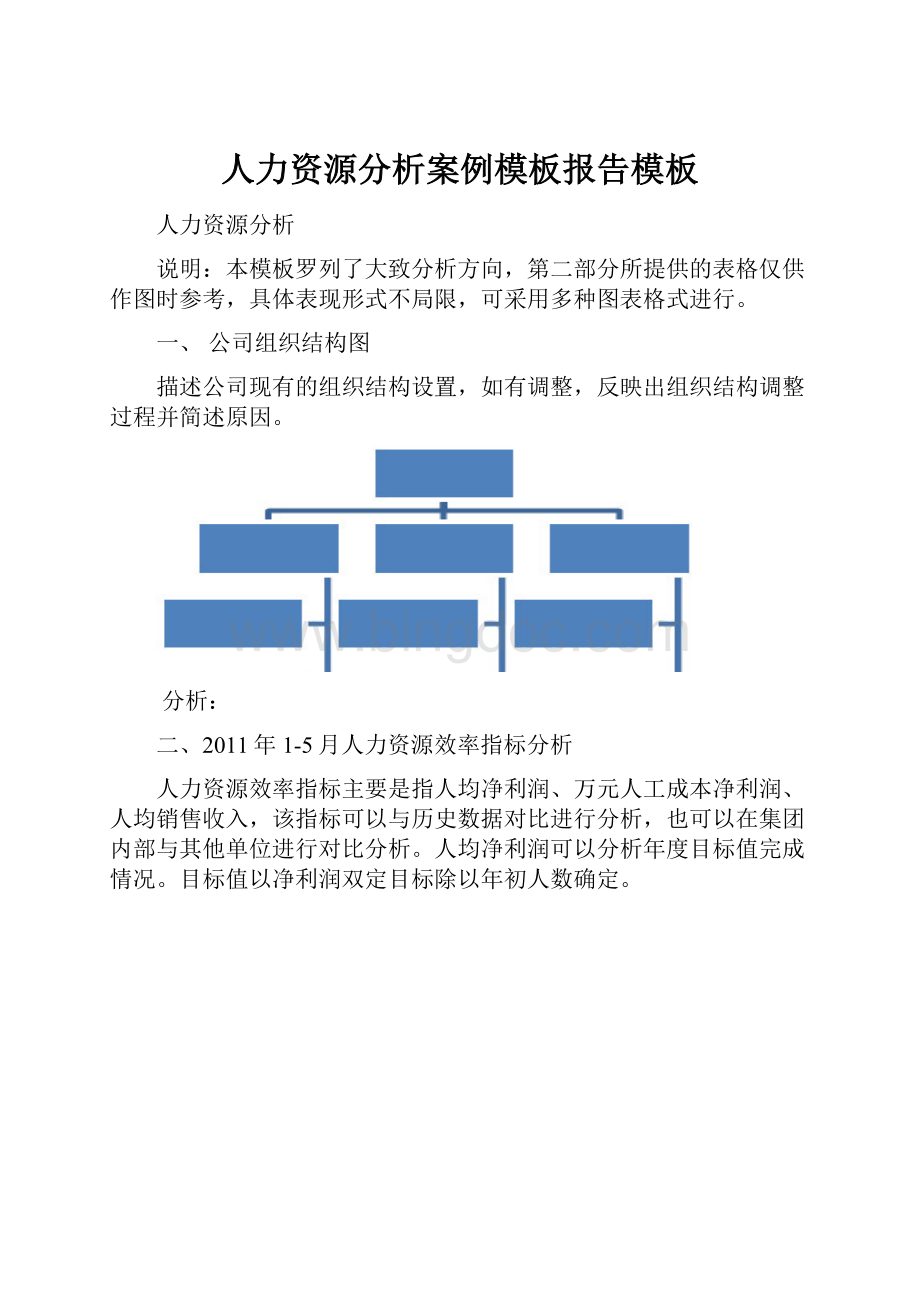 人力资源分析案例模板报告模板Word文档格式.docx