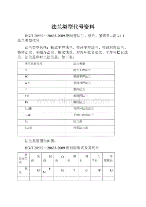 法兰类型代号资料Word格式.docx