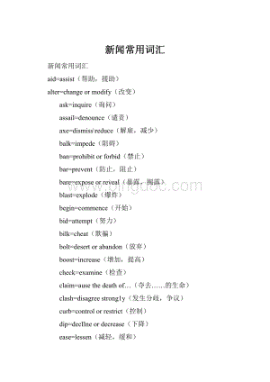 新闻常用词汇Word格式文档下载.docx