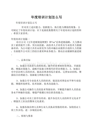 年度培训计划怎么写Word文档格式.docx