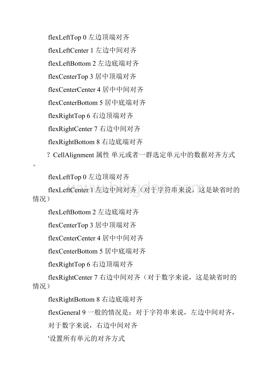 msflexgrid控件属性的全部意思默认分类.docx_第3页