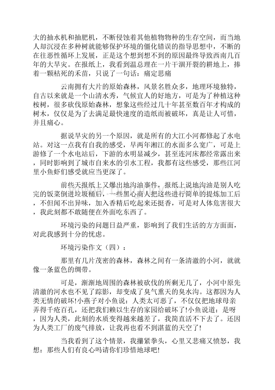 环境污染作文20篇Word格式文档下载.docx_第3页