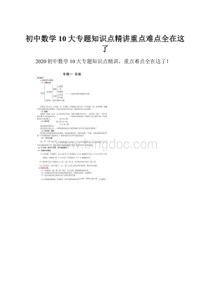 初中数学10大专题知识点精讲重点难点全在这了.docx