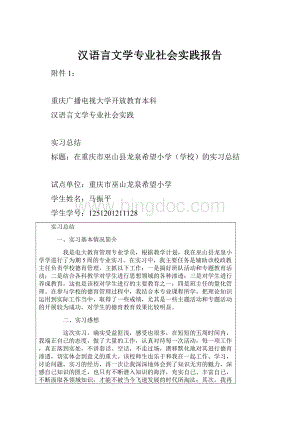 汉语言文学专业社会实践报告Word文件下载.docx