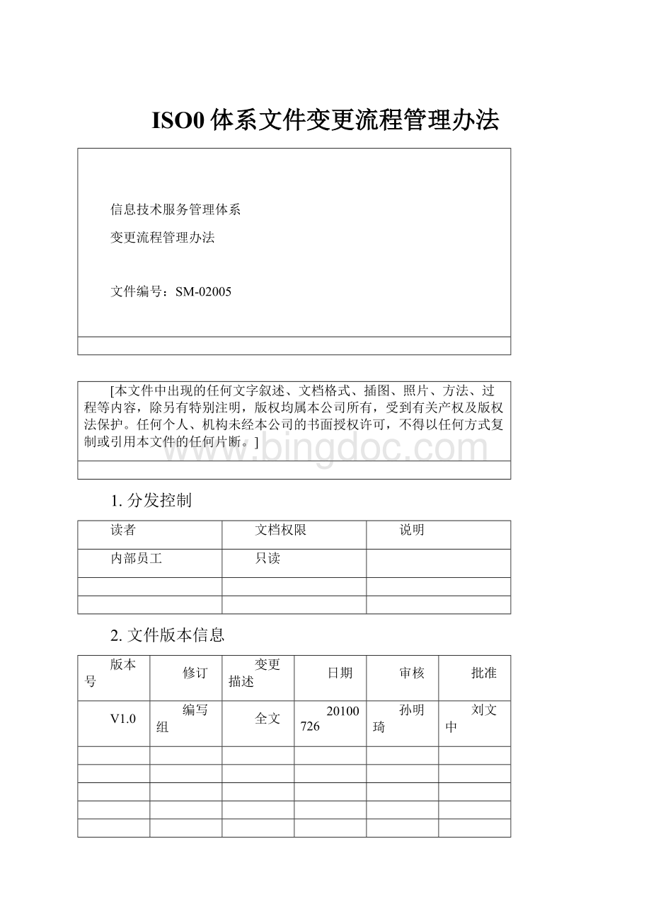 ISO0体系文件变更流程管理办法Word文档下载推荐.docx_第1页