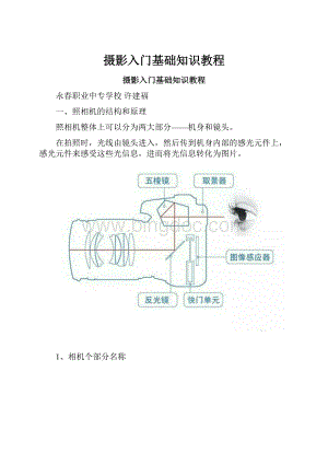 摄影入门基础知识教程.docx