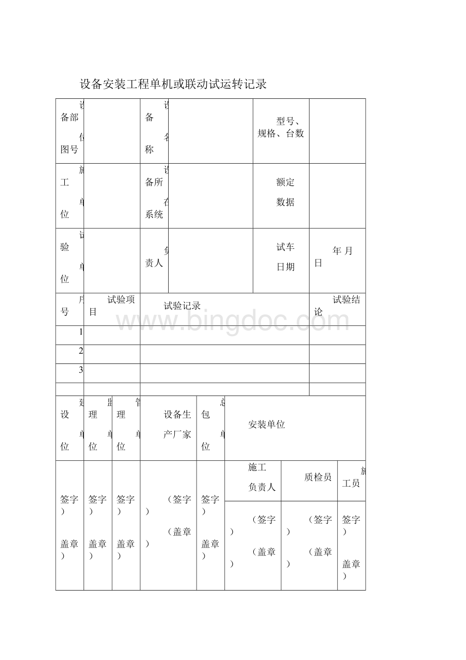 城市污水处理厂工程质量验收记录表全套表格.docx_第3页