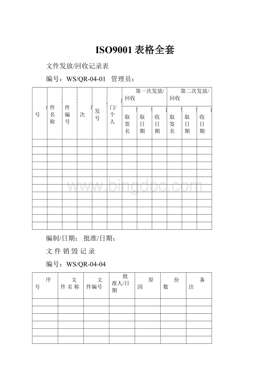 ISO9001表格全套.docx