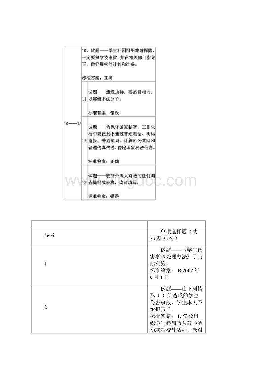 大学生安全教育测试相关习题Word文件下载.docx_第3页