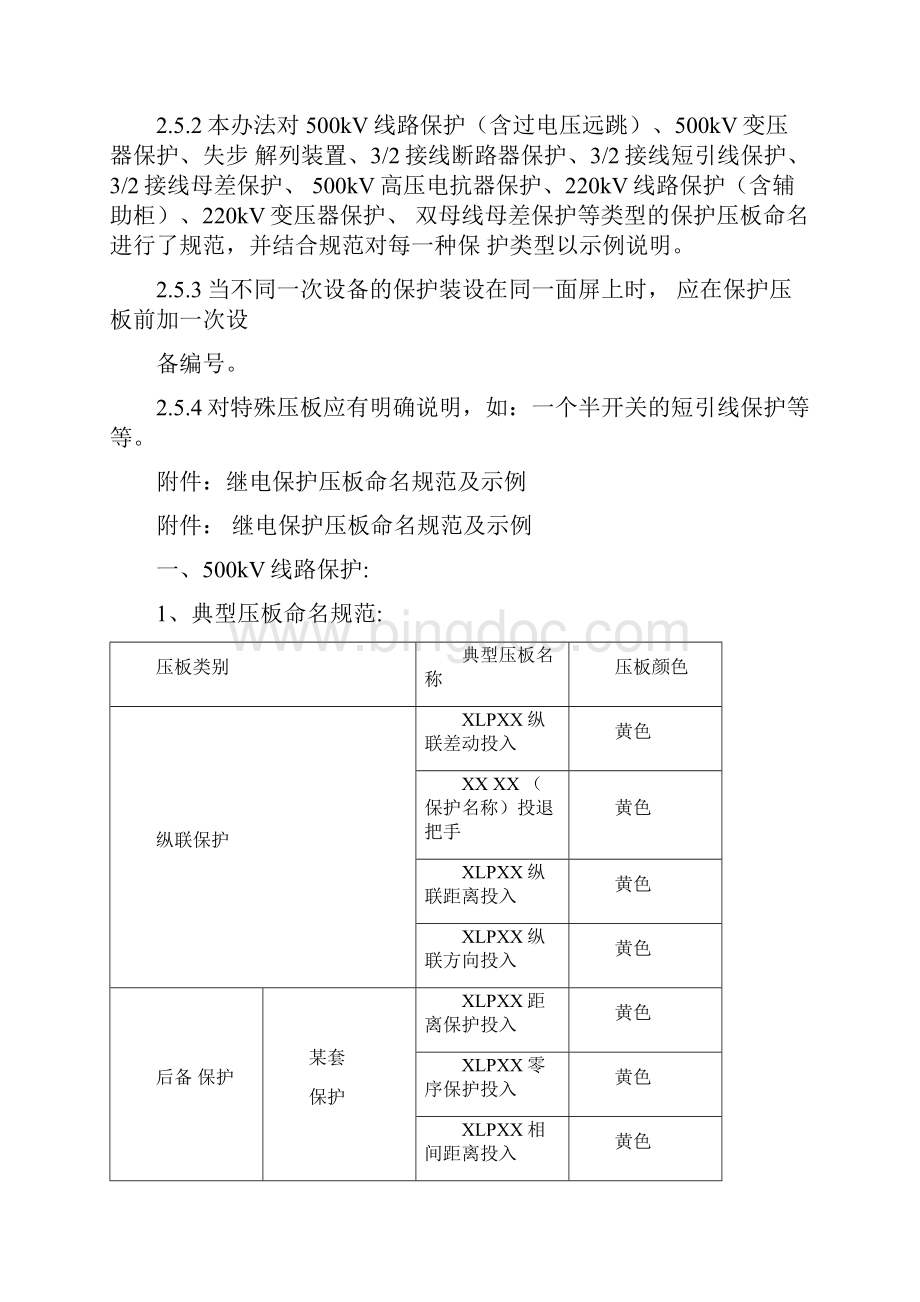 继电保护及其安全自动装置压板及其保护屏统一命名规范标准办法.docx_第3页