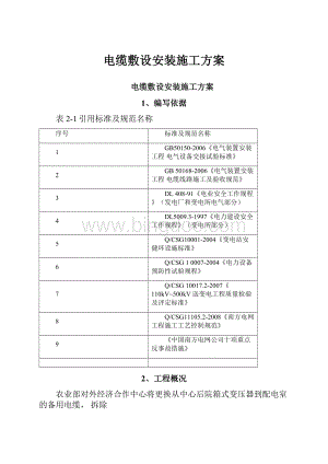 电缆敷设安装施工方案.docx