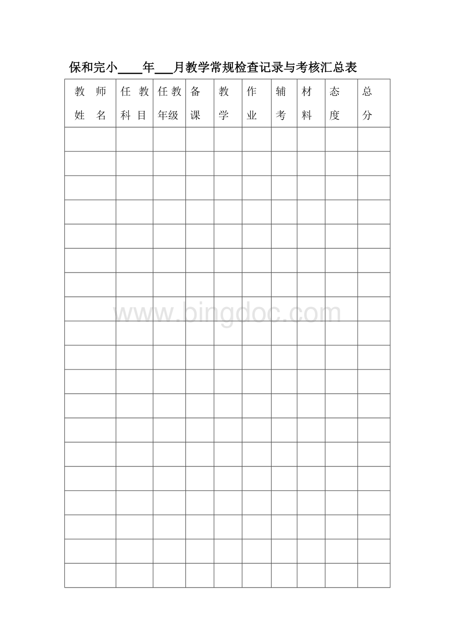 语文、数学教学常规检查记录与考核表.doc_第3页