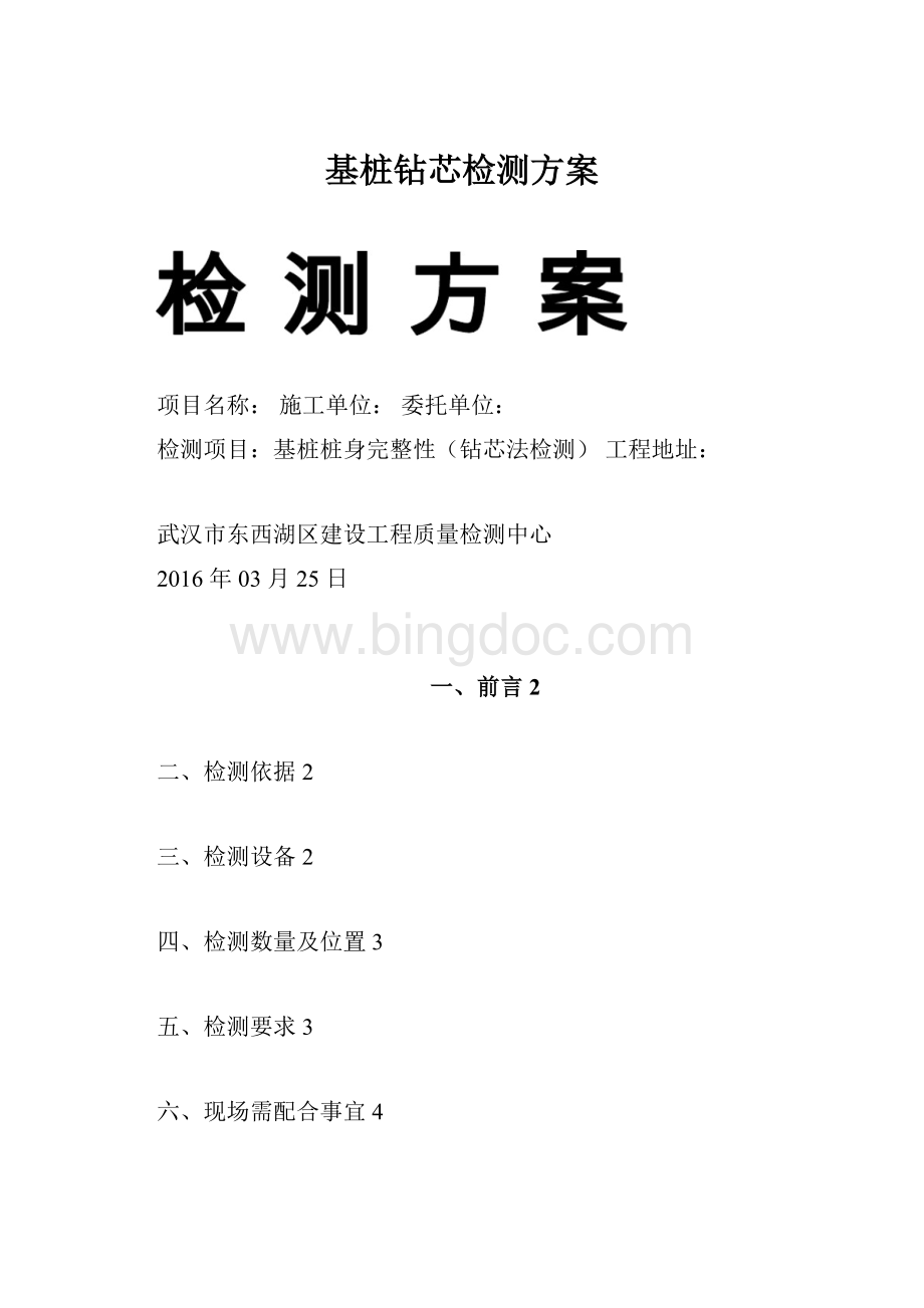 基桩钻芯检测方案Word格式文档下载.docx_第1页