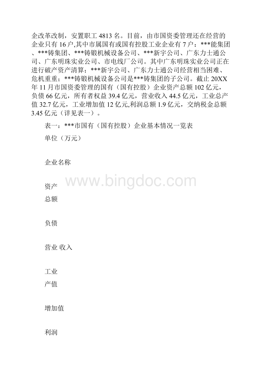 关于深化工业国企改革盘活存量 整合资源的调研报告Word文件下载.docx_第2页