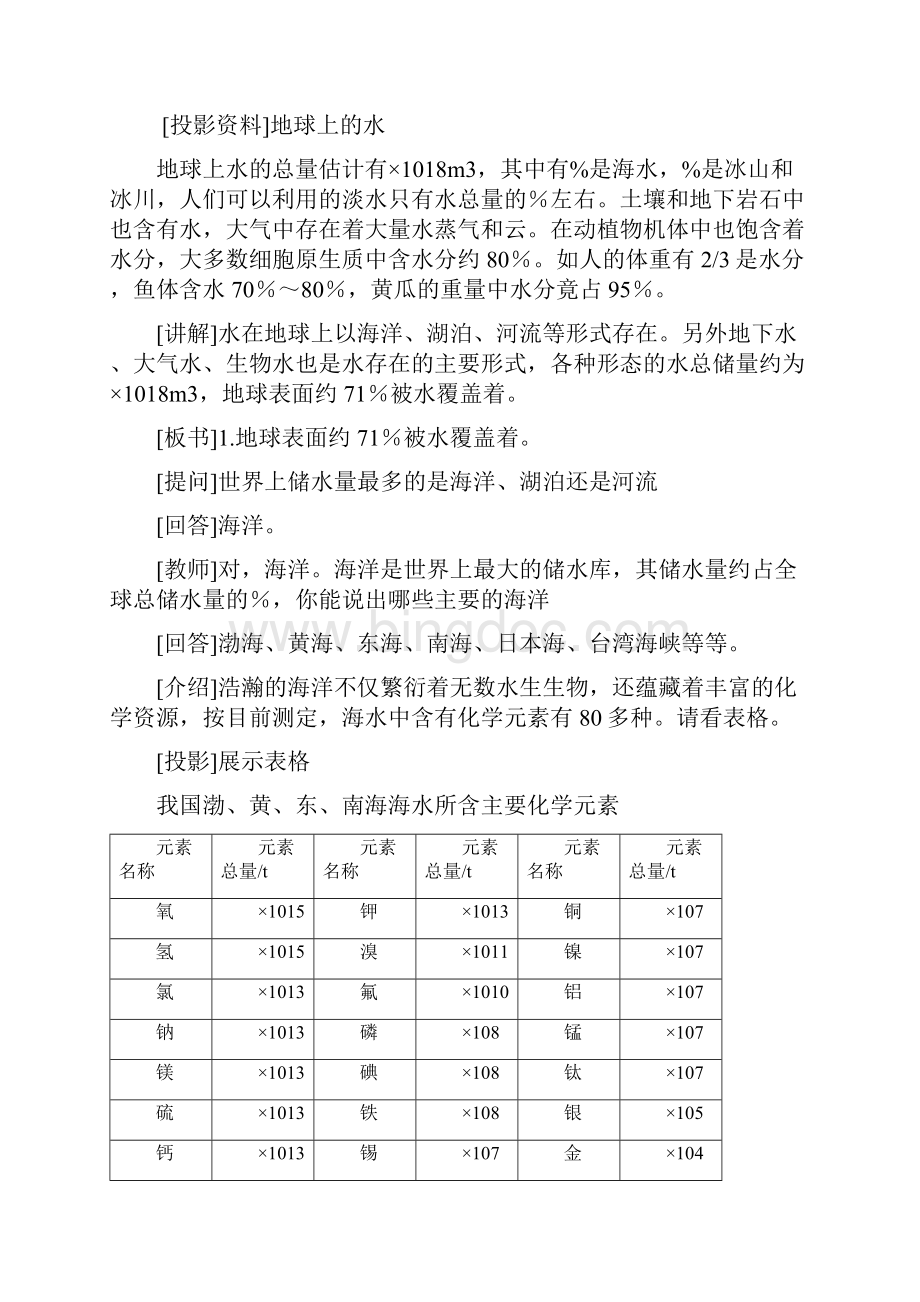 北京版九年级化学上册《水资源的开发利用和保护》教案2新版Word文件下载.docx_第3页