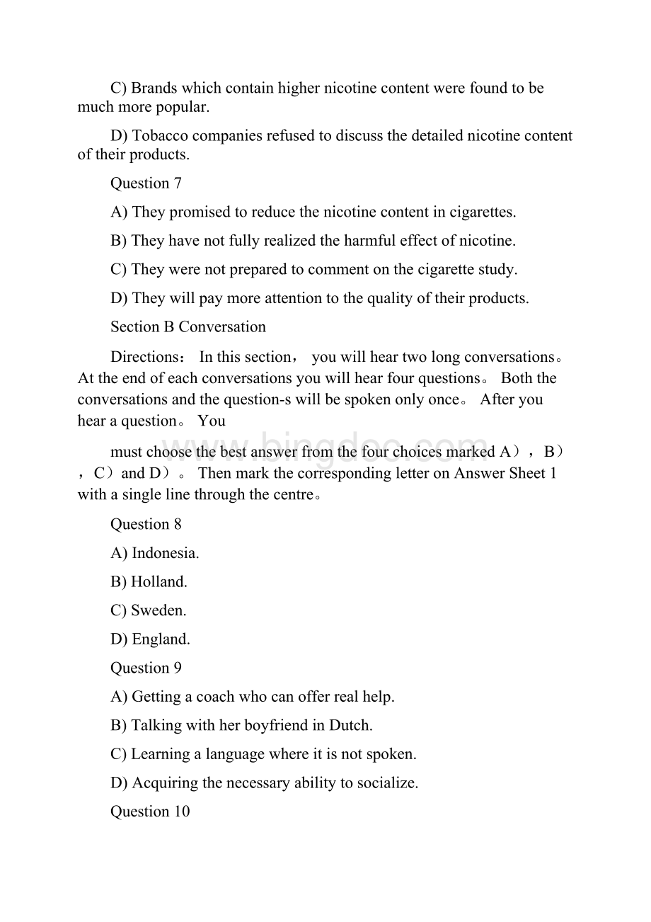 大学英语四级听力真题及答案详解Word文档格式.docx_第3页