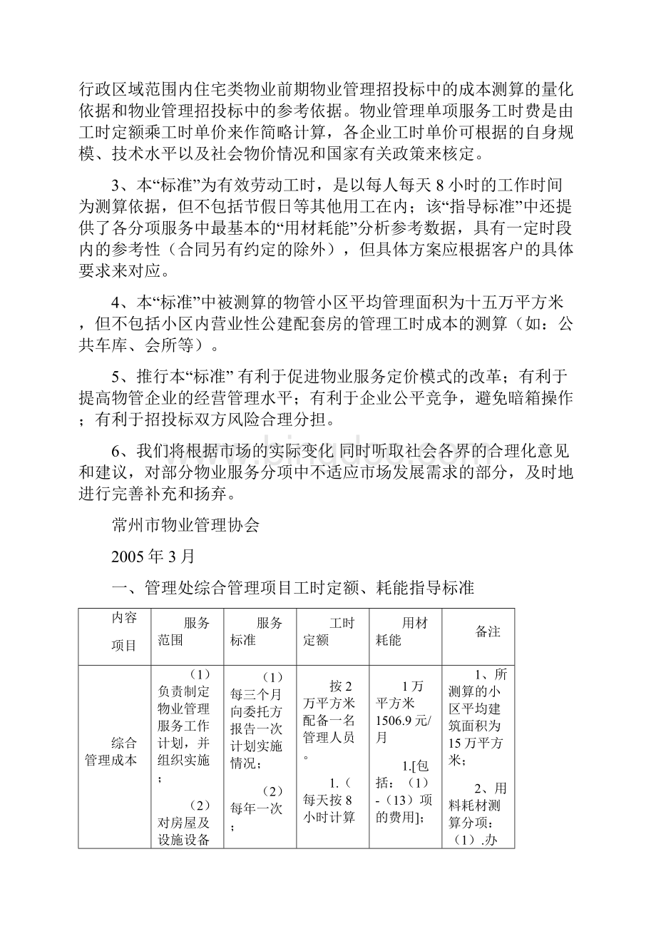 常州住宅物业公共服务工时定额指导标准Word格式文档下载.docx_第2页