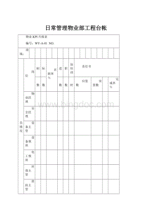 日常管理物业部工程台帐Word文档格式.docx