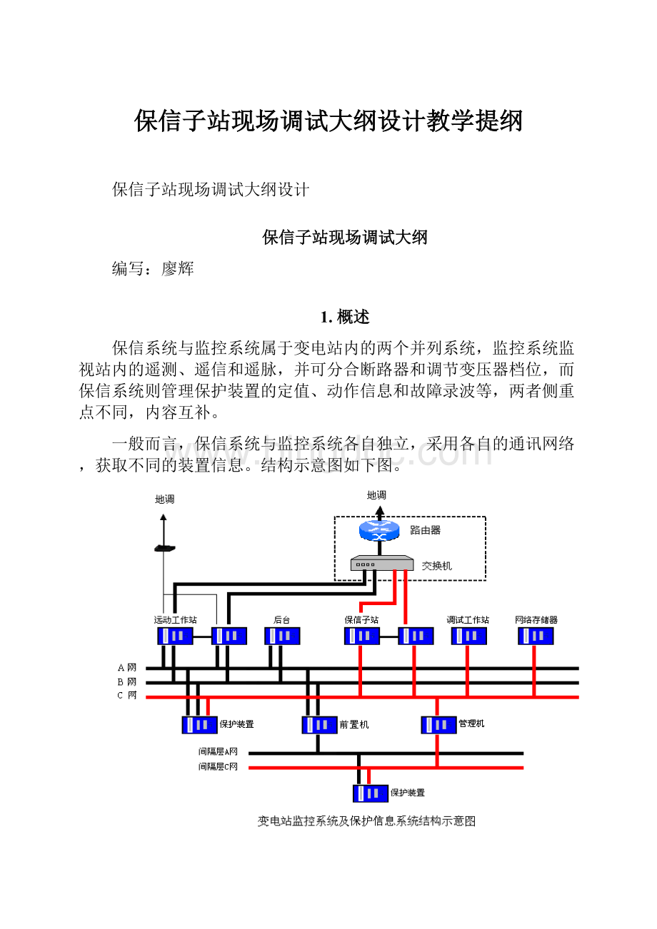 保信子站现场调试大纲设计教学提纲Word文件下载.docx_第1页