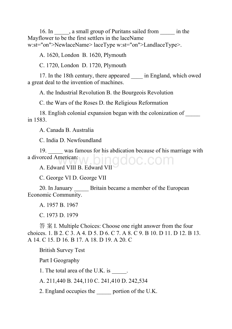 英美概况练习题与答案.docx_第3页