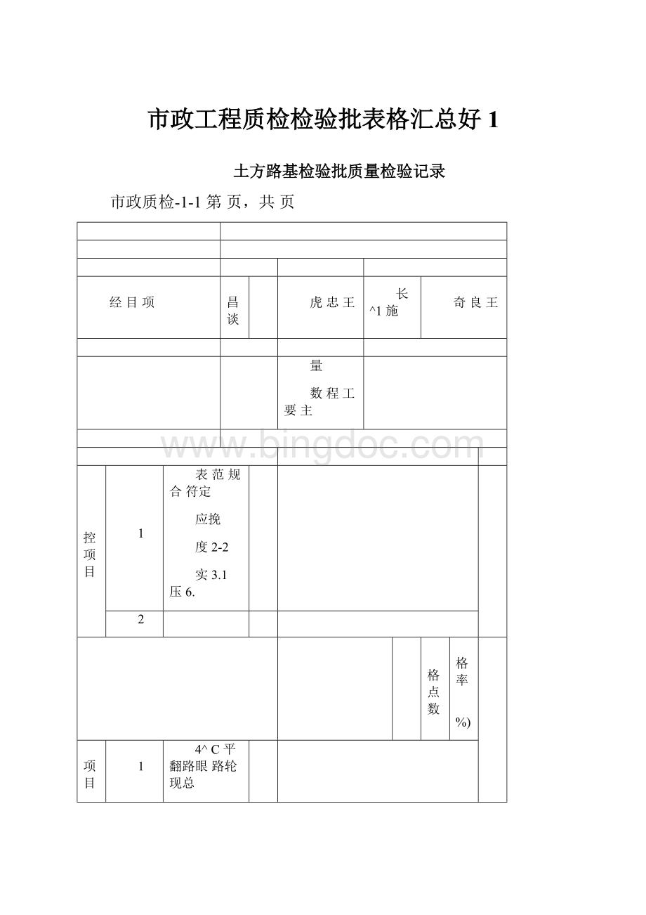 市政工程质检检验批表格汇总好1.docx_第1页