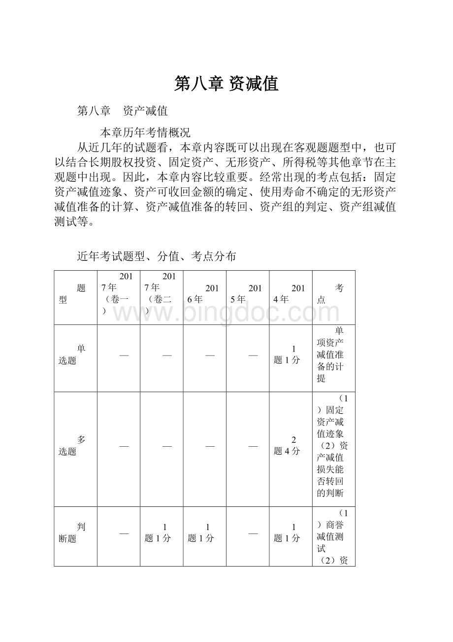 第八章 资减值Word格式.docx_第1页