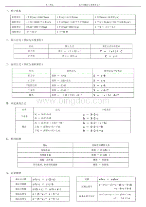 五年级上册数学期末复习重难点.docx