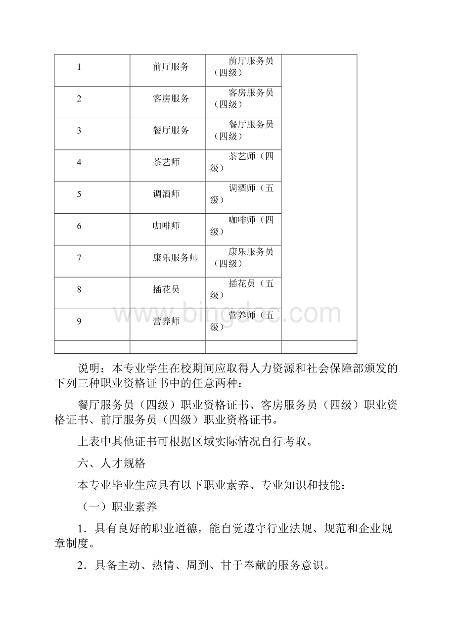 高星级饭店运营与管理专业实施性教学计划Word文件下载.docx_第2页