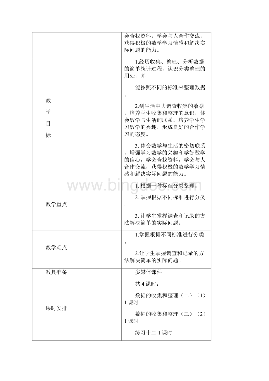 苏教版数学三年级下册第九单元《数据的收集和整理》教案.docx_第2页