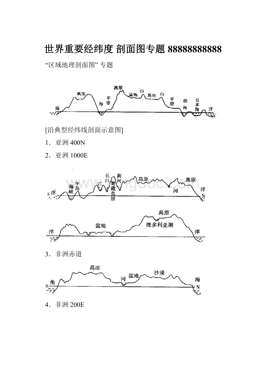 世界重要经纬度 剖面图专题88888888888.docx